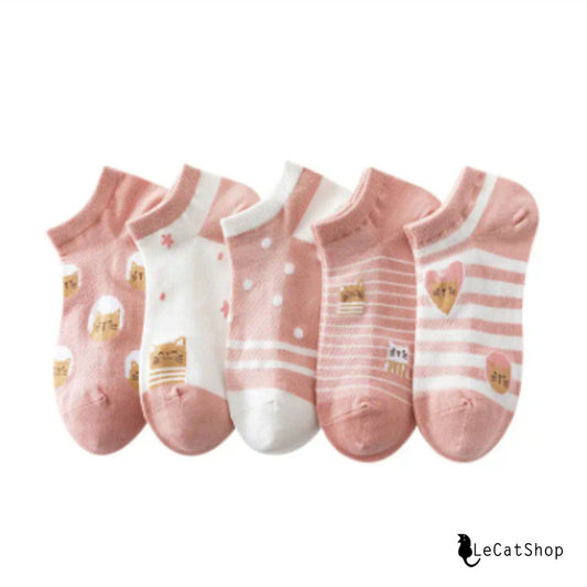 Pink cat socks