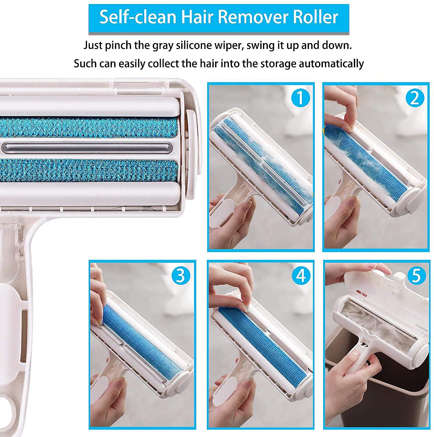 Cat hair remover roller