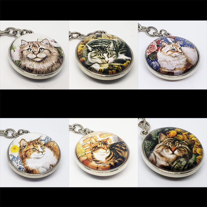 Cat portrait keychains 