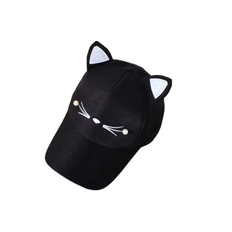 Black cat baseball hat