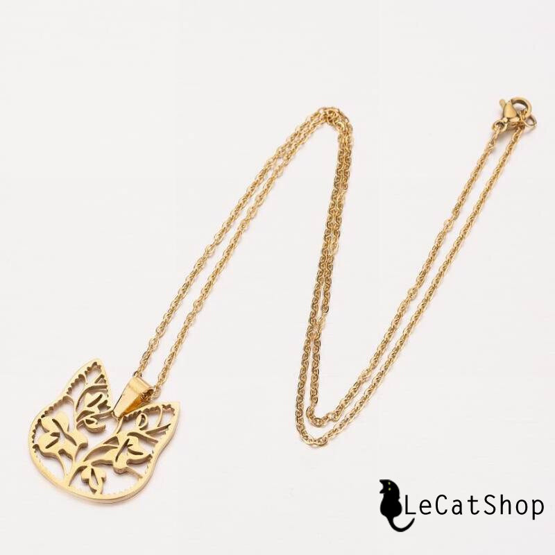 Gold cat necklace
