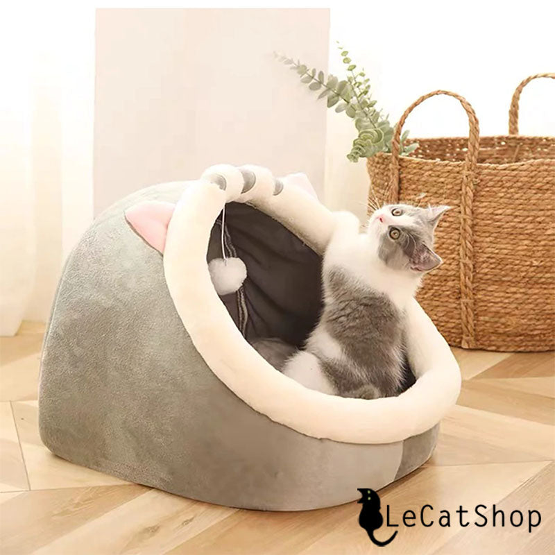 Grey cat bed