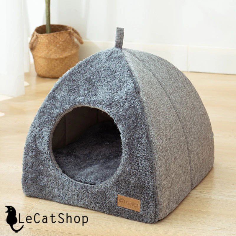 Cave Shaped Grey Cat Bed