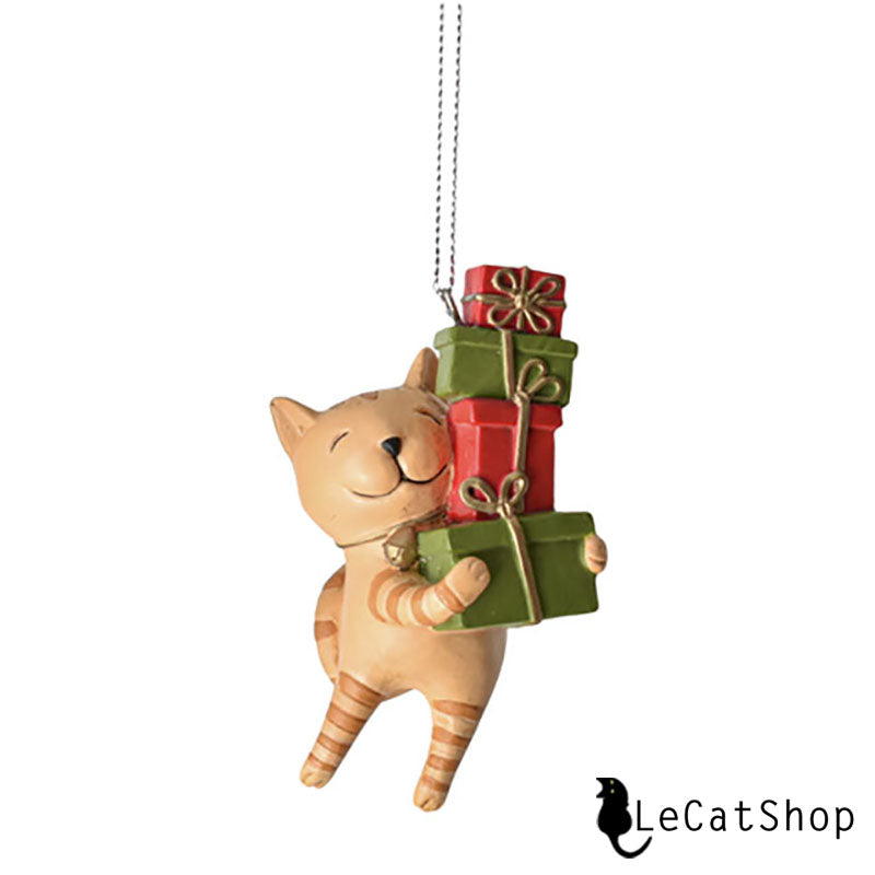Cat Playing Christmas Ornament