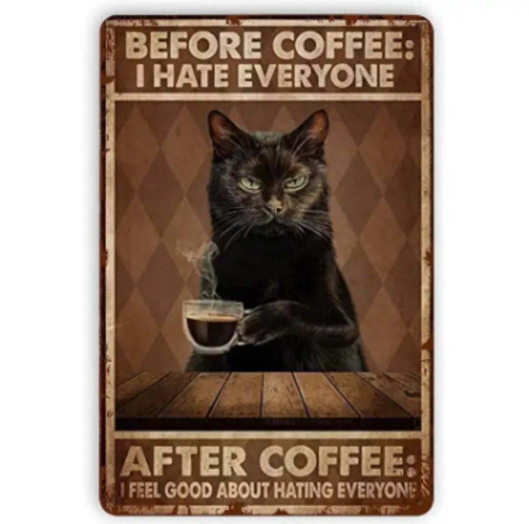 Home decor cat coffee wall accent picture