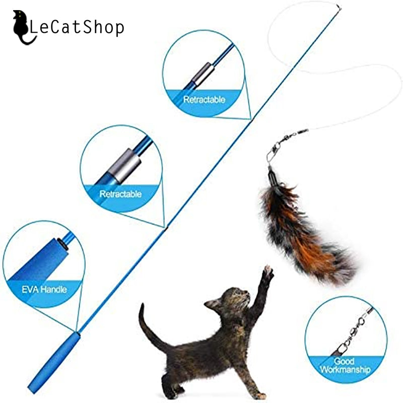 Cat wand teaser toy