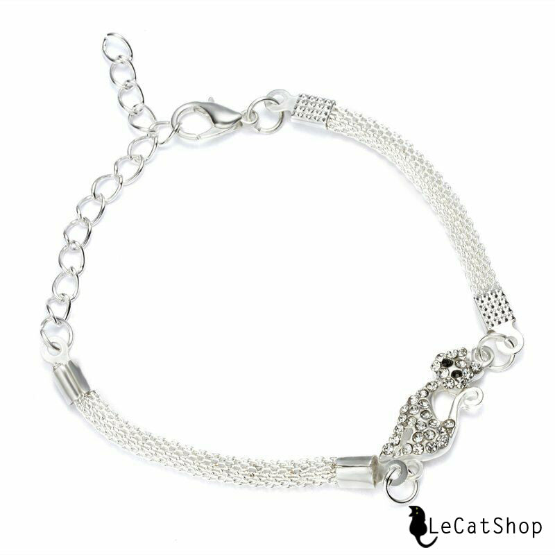 Silver cat bracelet 
