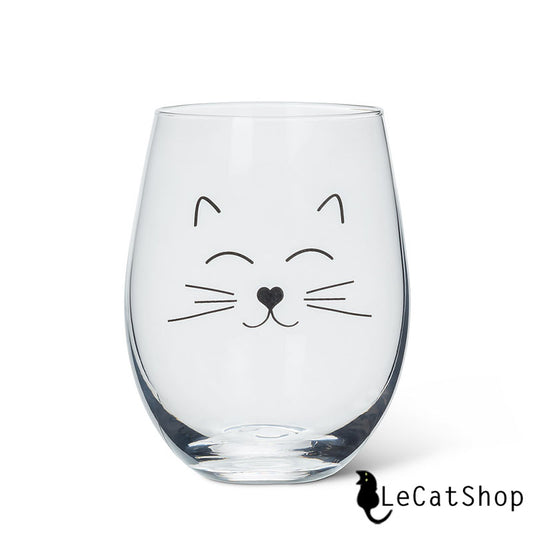 Cat wine glass