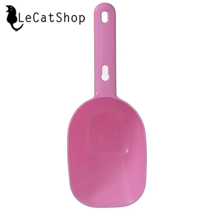 Pink cat food scoop