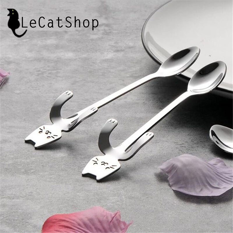 silver cat spoons