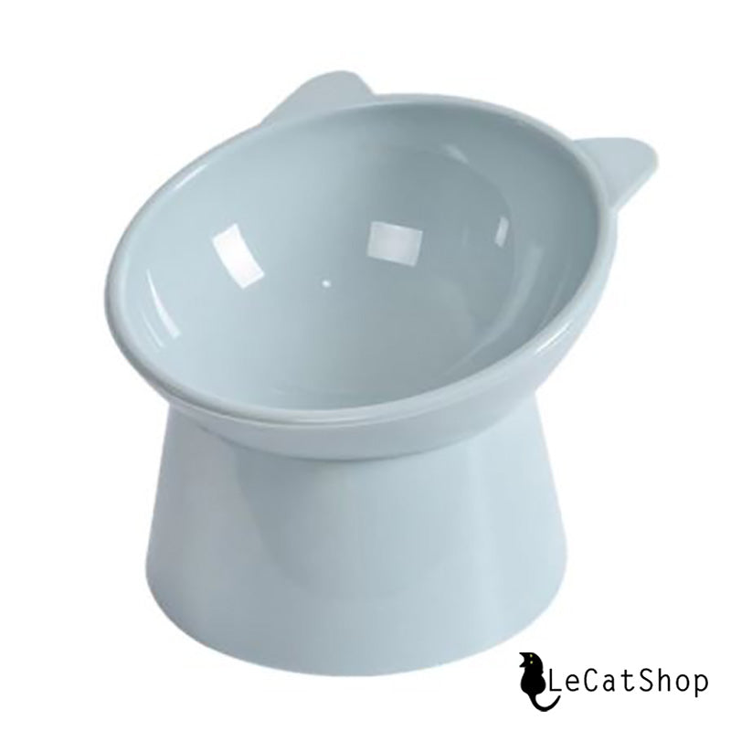 Blue elevated cat bowl