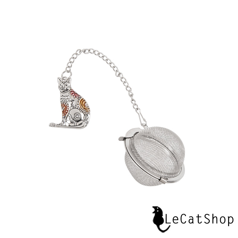Silver cat ball tea infuser